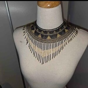 Elegant Black and Gold Beaded Necklace